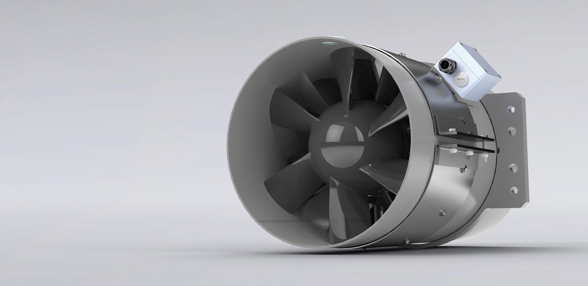 Special fan made of plastic for aggressive and corrosive exhaust air and gases, installed in wet scrubbers - Colasit