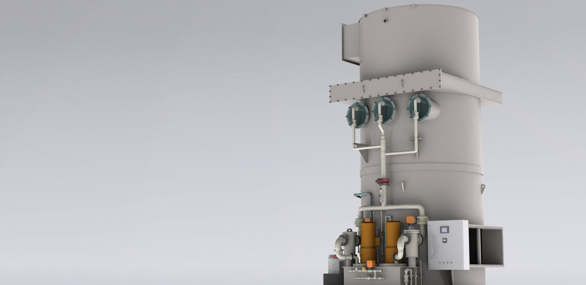 CRVE counterflow exhaust air and gas scrubbers made of plastic to separate environmentally harmful substances - Colasit