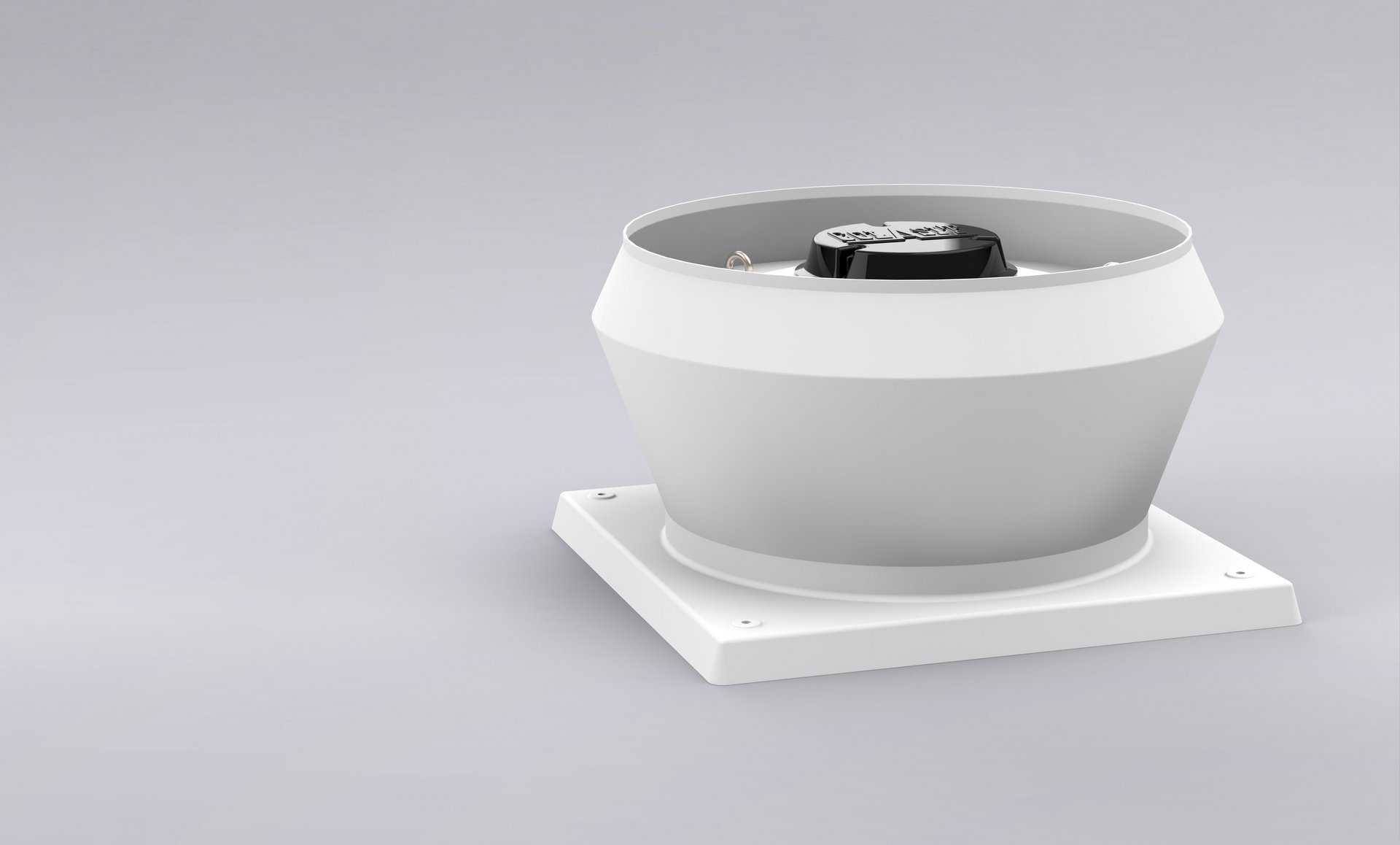 Roof fan made of plastic, with roof fitting for exhaust air extraction from industrial buildings - Colasit