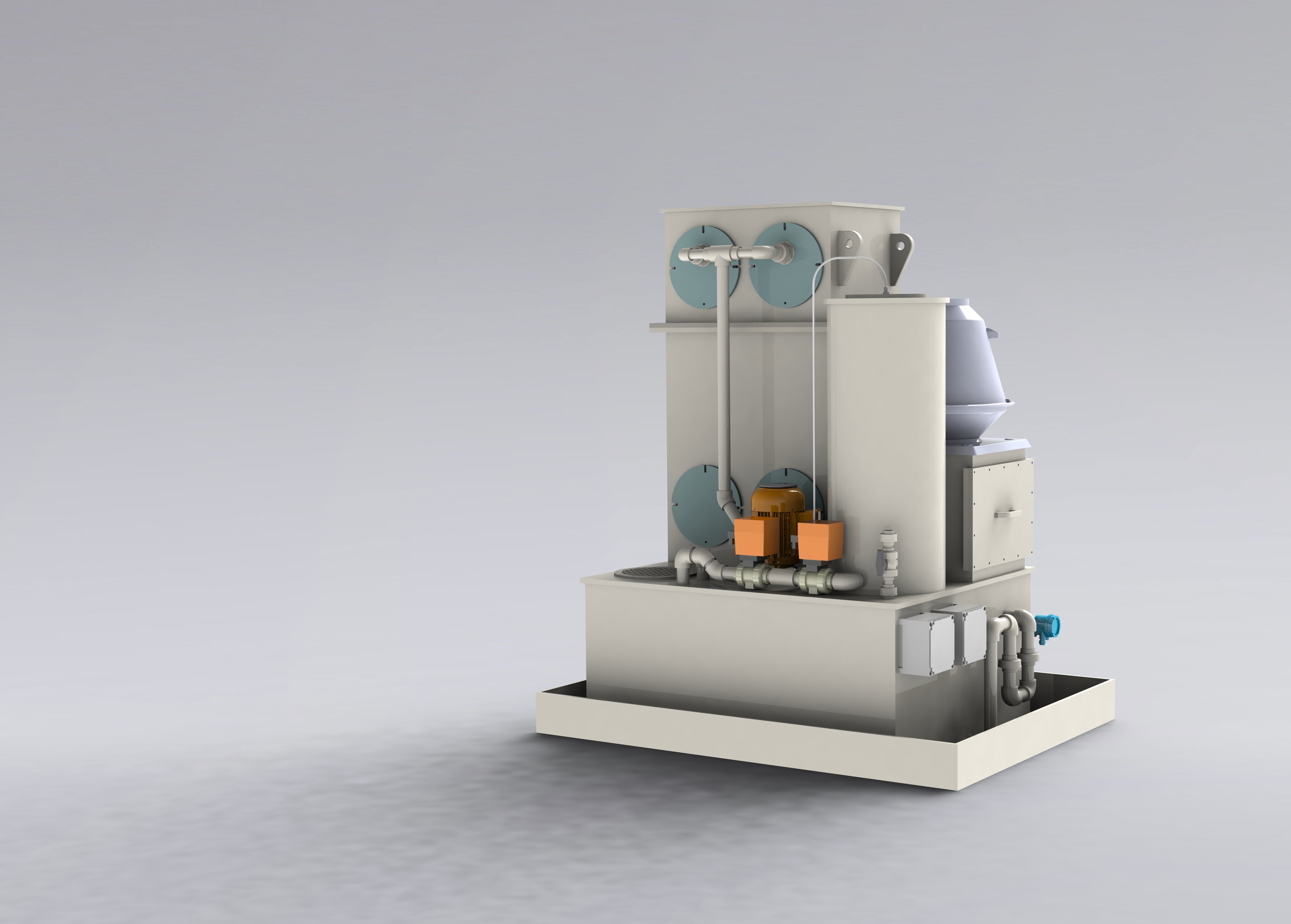 CANW emergency scrubber made of plastic to clean ammonia vapours that escape from refrigeration systems - Colasit