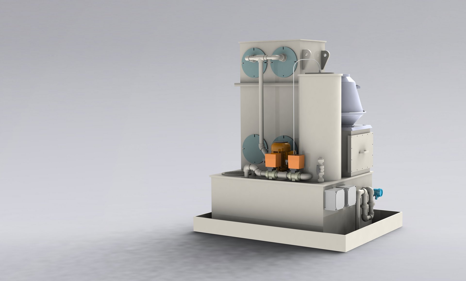 CANW emergency scrubber made of plastic to clean ammonia vapours that escape from refrigeration systems - Colasit