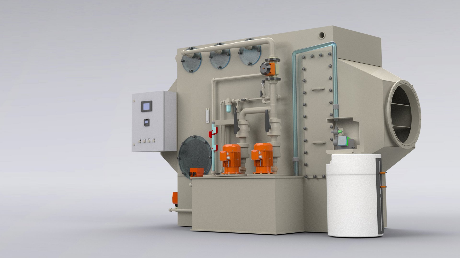 Cross-flow scrubber, counterflow scrubber made of plastic for exhaust air purification - Colasit