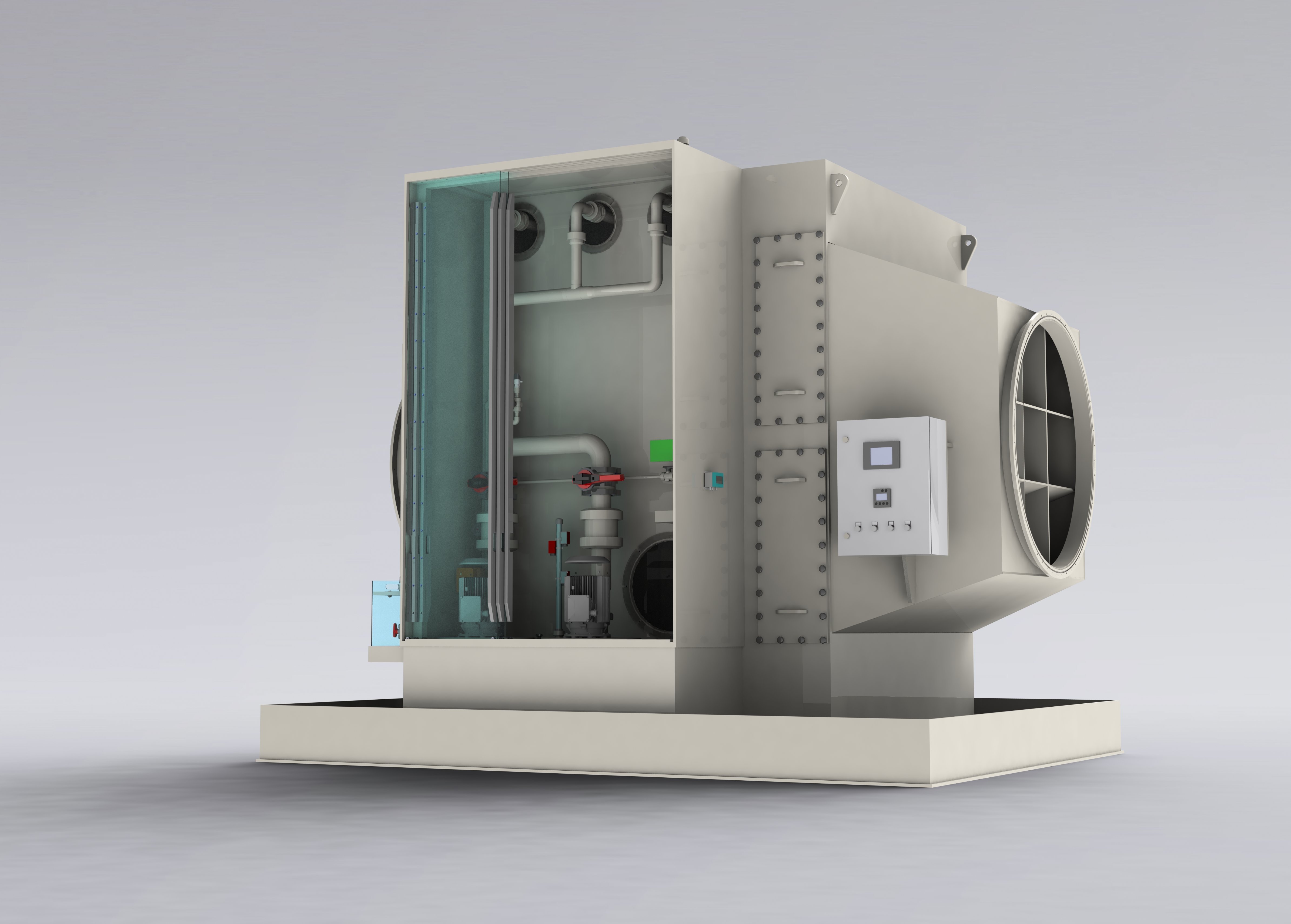 CRHE cross-flow exhaust air and gas scrubbers made of plastic to separate environmentally harmful substances - Colasit